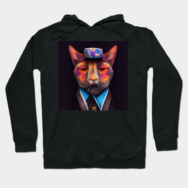 dapper cat 03 Hoodie by heartyARTworks